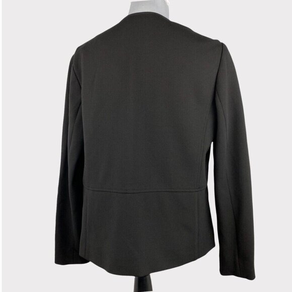 Joan Vass Women's Black Minimalist Open Front Designer Career Blazer Size 1X/C44 - Picture 6 of 9